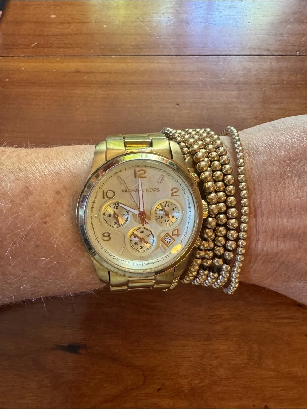 Michael Kors Gold-Tone Chronograph Bracelet Watch